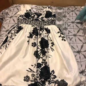 Black and white floral dress